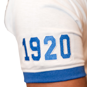 เสื้อยืด Zeta Phi Beta Sorority Chenille Legacy สำหรับผู้หญิง สีน้ำเงินขาว ตัวอักษรกรีก แบบ Ringer Tee ลายเพชร สำหรับฤดูร้อน ไซส์มาตรฐาน ผลิตจากผ้าออร์แกนิค - Product Image 5