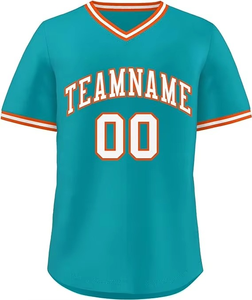 High Quality <b>Baseball</b> Jersey 100%Polyester Breathable V Neck Short Sleeve Sports Shirt Lightweight Practice Club Team Jersey - Product Image 1
