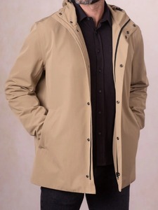Impermeable con Capucha Derwent Beige para Hombre - Product Image 1