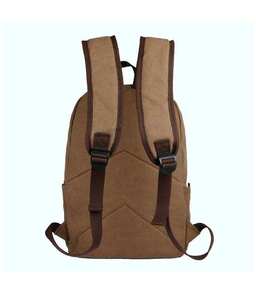 Classic <b>Brown</b> Nylon School Laptop <b>Backpack</b> Organizer Lightweight Waterproof Outdoor Travel Everyday Carry Secure Double Zippers - Product Image 3
