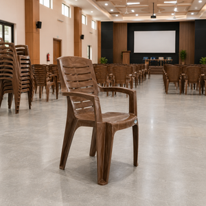 Modern Durable Fixed Armrest Plastic Conference Chair Stackable Office Furniture Brown Color Commercial School Use Home Office - Product Image 2