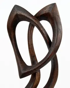 Sculpture abstraite moderne en feuilles de bois, artisanale, objet décoratif pour les concepts de style d'intérieur. - Product Image 5