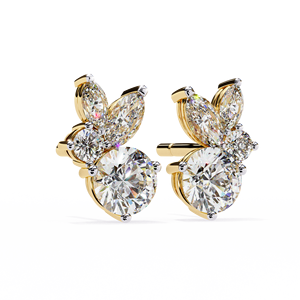 Marquise Oval Round Diamond Earrings Butterfly <b>Stud</b> Ear Jewelry for Wedding Party Gift - Product Image 6