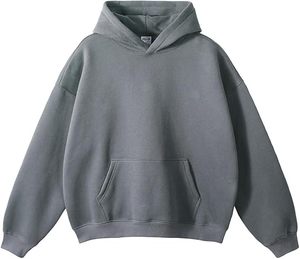 Sweat-shirts à capuche unisexes en molleton de coton de haute qualité pour hommes, coupe oversize, personnalisables, couleur unie, logo brodé sur le devant, vierges - Product Image 6