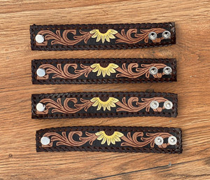 Nouvelle arrivée vente chaude Western élégant peint à la main en cuir repoussé main manchette bracelets unisexe usage quotidien accessoire de mode - Product Image 5