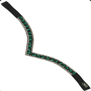 Diadema de Cuero para Caballo en Forma de V, Decorativa, Hecha a Mano, con Cristales y Pedrería, para Carreras Ecuestres, Calidad de Exportación, G.K. - Product Image 2