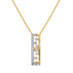 Linear Cascade Diamond Pendant Necklace with Floating Graduated Sparkle Design - Product Image 1
