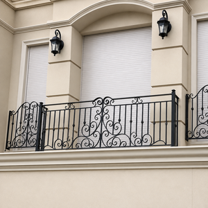 Balustrades en fer forgé sur mesure pour balcon, balustrades décoratives en métal de luxe, balustrades extérieures thermolaquées pour villas et maisons - Product Image 3
