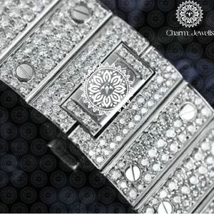 Montre de luxe Charm_Jewells en acier inoxydable, boîtier 40 mm, mouvement mécanique analogique, pour homme, style vintage, accents de diamants, 10 bars - Product Image 6