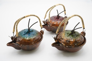 Pot Takefuta Katakuchi, 3 couleurs, prix de gros, style japonais, pot en aluminium Dobin-mushi en forme de théière en terre cuite - Product Image 4