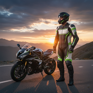 Trajes de moto de carreras de alta calidad al por mayor, nuevo diseño, chaquetas de motocicleta ligeras de cuero genuino, trajes de motociclista recién llegados. - Product Image 5