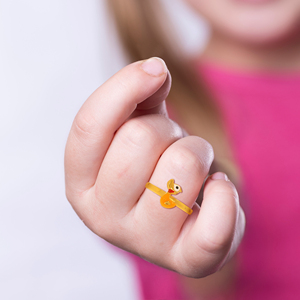 Bague en or pour enfant motif canard joyeux, bague en or plaqué or pour filles et femmes, bijou fantaisie animalier Kawaii, cadeau pour elle - Product Image 2