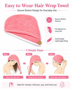Chapeau de séchage pour cheveux en microfibre réutilisable, doux, léger, à séchage rapide, épaissi, double face, mains libres - Product Image 4
