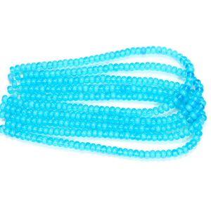 Hermosas cuentas de cuarzo transparente en forma de rondel, color azul suizo, 7-8 mm, cuentas de piedra preciosa de cuarzo liso, cuentas para joyería artesanal. - Product Image 3