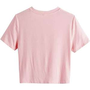Camiseta Corta de Algodón Orgánico para Mujer, Camiseta con Diseño Personalizado, Camiseta Holgada, Camiseta Básica, Cuello Redondo, Corte Ajustado - Product Image 2