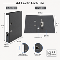 Carpeta Archivadora A4 con Logotipo Personalizado, 75 mm, PP Laminado, Cartón Resistente, 2 Anillas, para Archivo de Documentos de Oficina y Escuela, OEM