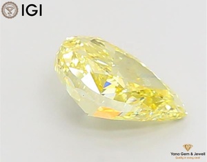Diamant de laboratoire cultivé CVD de forme poire, couleur jaune vif fantaisie, clarté VS1, certifié IGI, 2,50 carats, pour pendentif de bijoux professionnel - Product Image 3