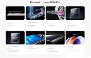 X100s โปร5G แปดแกนพร้อม dimensity 9300 + /6.8 "AMOLED 120Hz / 5400mAh ชาร์จแฟลชแอนดรอยด์14 - Product Image 2