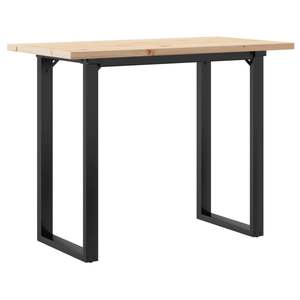Table à manger en bois massif de pin et acier avec structure en O 39,4"x19,7"x29,7" - Product Image 6