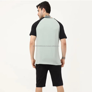 Loose Fit <b>Knitted</b> Casual T-Shirt and Shorts <b>Set</b> Men's Summer Street Style High Demand Trend Fabric OEM Bulk Custom Design - Product Image 4