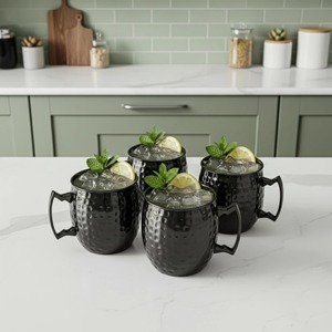 Taza Personalizada de Cobre Negro para Moscow Mule con Asa de Latón, 16oz, Tazas de Acero Inoxidable para Moscow Mule, Cerveza y Bebidas Frías - Product Image 3