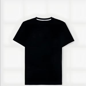 Camiseta Clásica Negra de Algodón para Hombre, Camiseta Básica Informal de Manga Corta, Transpirable, Ropa Urbana de Verano, Lisa, con Logotipo Personalizado al por Mayor - Product Image 3