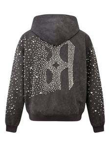Vente en gros de sweats à capuche en coton 100% personnalisés, ornés de diamants et de perles, à carreaux, pour le printemps, l'automne et l'hiver - Product Image 6