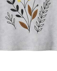 เสื้อยืดครอปปักลายดอกไม้สีเทาสำหรับผู้หญิง แขนสั้น ผ้าฝ้าย สไตล์ลำลอง เหมาะสำหรับฤดูร้อน ทรงหลวม แฟชั่นสตรีทแวร์ ขายส่ง - Product Image 5