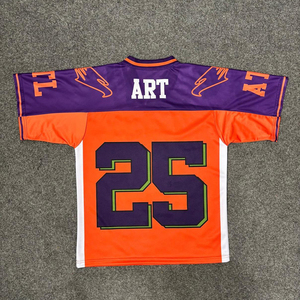 เสื้อฟุตบอลตาข่ายพิมพ์ลายแบบซับลิเมชั่น แห้งเร็ว ผลิตจากโพลีเอสเตอร์/คอตตอน ทรงปกติ  รับสกรีนโลโก้ทีม แขนสั้น สำหรับผู้ใหญ่ - Product Image 2