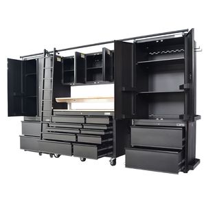 Matte Black Powder Coated Steel 14 Drawer <b>Tool</b> <b>Cabinet</b> Family keywords: for Garage Workshop Storage Use - Product Image 1