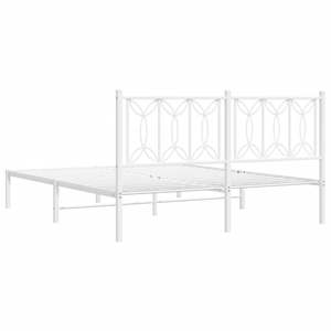 Cadre de lit king-size en acier blanc moderne, design rectangulaire, lits en métal modernes - Product Image 6