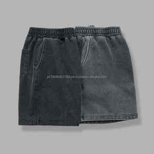 Pantalones cortos informales de verano para hombre, cómodos, venta al por mayor, nuevo diseño, High Street Vintage Gsm 400 Weat Acid Cotton Washed Men Shorts - Product Image 3