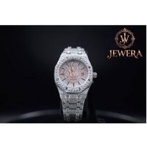 Montre analogique en acier inoxydable de luxe Mossinate avec diamants étincelants pour hommes et femmes, mouvement mécanique, design élégant - Product Image 2