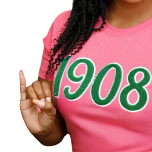 1908 เสื้อยืดไอวี่ลีกเชนิลล์เสื้อยืดปักตัวอักษรกรีกเสื้อผ้าฝ้ายพรีเมี่ยมสำหรับชมรมนักเรียน - Product Image 4