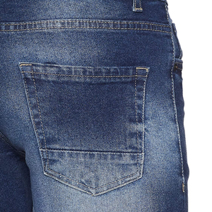 <b>Men's</b> Custom Logo Acid Wash Sky Blue Denim <b>Jeans</b> Straight Fit Distressed Washed Plus Size Style Wholesale Winter Autumn Summer - Product Image 6