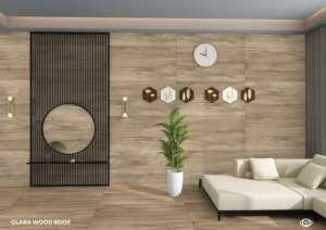 กระเบื้องพอร์ซเลนเคลือบด้านคุณภาพส่งออก ลายไม้ธรรมชาติ ขนาด 600x1200 มม. สำหรับปูพื้นภายใน - Product Image 2