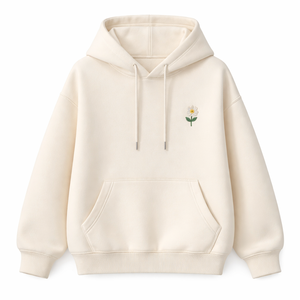 Streetwear 3D Embroidered Polyester Cotton <b>Hoodies</b> blank with flower logo new arrival 2026 customization available - Product Image 3