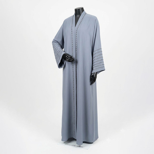Abaya musulmane pour femmes, design élégant, couvrante, formelle, modeste, respirante, légère, en mousseline, longueur au sol, toutes saisons - Product Image 2