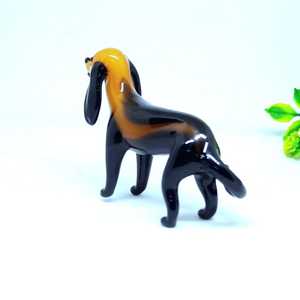 งานฝีมือแก้วมูราโน่เป่าด้วยมือรูปสุนัขดัชชุนด์ ของตกแต่งธีมสัตว์ - Product Image 4