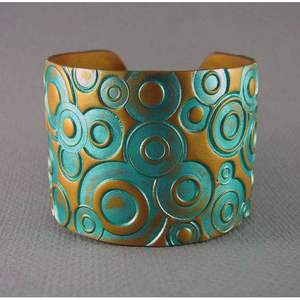 Boutons de manchette et bracelets traditionnels de luxe en laiton et cuivre anciens, accessoires de mode en cristal - Product Image 5