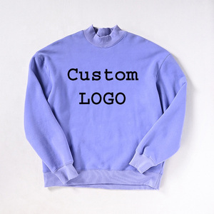 Sudadera de cuello alto bordada de algodón 100% con hombros caídos y estilo oversized, personalizada OEM, para hombre - Product Image 1