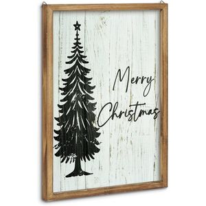 Decorazione Rustica Invernale per Albero di Natale, Stampa con Albero di Pino per Soggiorno, Camera da Letto, Ingresso, Insegne in Legno per Decorazione - Product Image 2