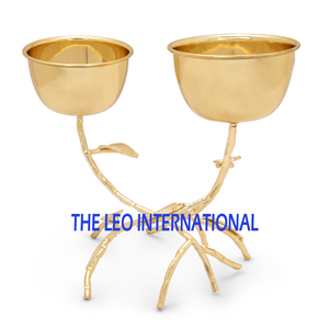 Metal Gold Plated Fancy New Stylish One Small and One <b>Large</b> <b>Bowls</b> Table Ware Decoration <b>Serving</b> <b>Bowl</b> Japanese Compartment - Product Image 1