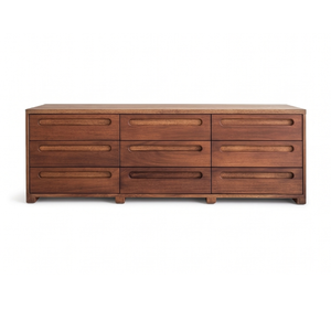 Cómoda Moderna de Madera de Roble Macizo y Gabinete de Almacenamiento con 9 Cajones, Ecológica y Multiusos para Dormitorio y Sala de Estar - Product Image 1