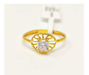 แหวนทองคำแท้ 22K ลายดอกไม้สำหรับผู้หญิง แหวนทองคำแท้ 916 สีเหลือง ดีไซน์ดอกไม้หรูหรา ของขวัญเครื่องประดับชั้นดี - Product Image 1