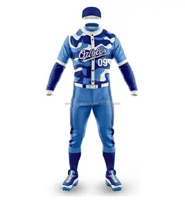 Set di uniformi da Baseball sportive di squadra per l'allenamento di Softball da uomo, magliette da Baseball a maniche lunghe e pantaloni da Softball neri