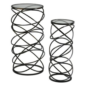 Deluxe Living Room Nesting <b>Table</b> Set with Tempered Glass Top and Rust Resistant Metal Structure - Product Image 2