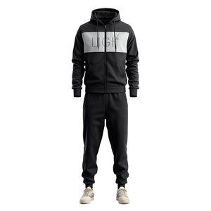 Ensemble de survêtement pour homme en coton 100% avec fermeture éclair - Product Image 3