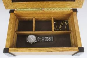 Sunshine Custom Luxury Wooden Engraved Watch Box Watch Case Ring Earring Necklace Jewelry Collection Box Buckle Closure - Product Image 6