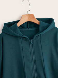 Sweat à capuche zippé streetwear surdimensionné pour homme, impression et broderie de logo personnalisés, 100% coton, service OEM ODM disponible - Product Image 3